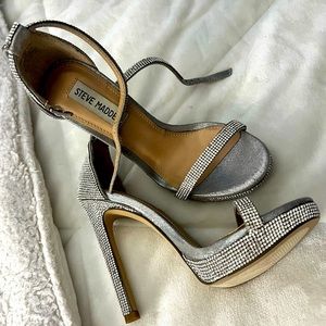 Steve Madden strap rhinestone heels